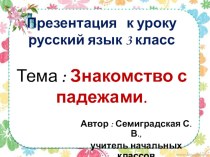 Презентация по русскому языку на тему Изменение имён существительных по падежам (3 класс)