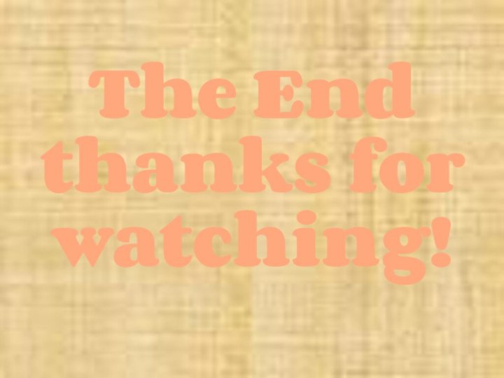 The End thanks for watching!