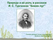 Урок литературы в 6 классе “Природа и её роль в рассказе И. С. Тургенева ”Бежин луг”