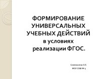 Формирование УУД в начальной школе.