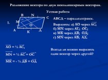 Презентация по геометрии 9 класс Разложение вектора по двум неколлинеарным векторам