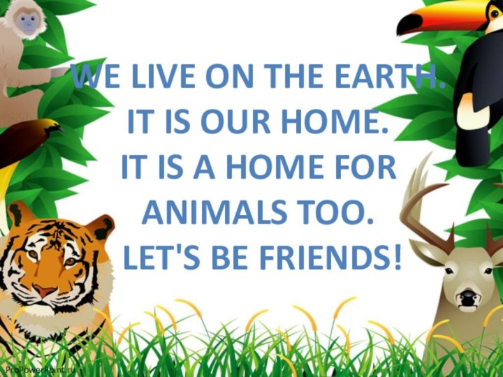 We live on the Earth. It is our home. It is