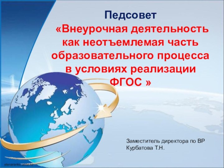 Педсовет  «Внеурочная деятельность как неотъемлемая часть образовательного процесса в условиях реализации