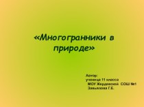 Презентация к уроку на тему Многогранники .