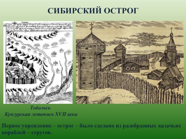 Первый город в сибири основанный русскими. Тобольск в 17 веке. Сибирские остроги в 17 веке.