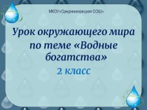 Презентация к уроку окружающий мир 2 класс Водное богатство