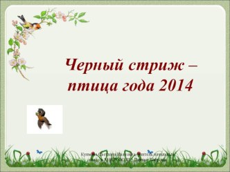 Презентация Птица года 2014