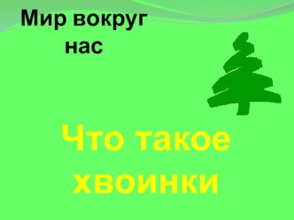 Презентация к уроку окружающего мира в 1 классе Что такое хвоинки?