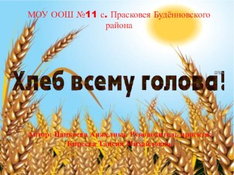 Презентация по экологии на тему: Хлеб всему голова. А качество?