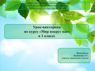 Презентация по курсу Мир вокруг нас на тему Моя малая Родина в 1 классе