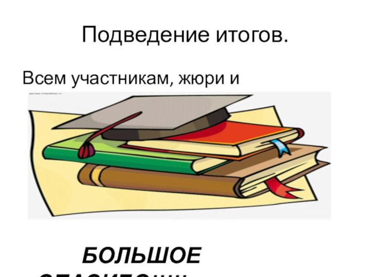 Подведение итогов.Всем участникам, жюри и болельщикам        БОЛЬШОЕ СПАСИБО!!!!!