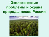 Презентация по окружающему миру на тему Экологические проблемы и охрана природы лесов России (4 класс)