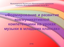 Презентация Формирование коммуникативной компетенции на уроках музыки в младших классах