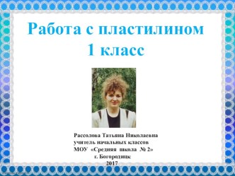 Технология. Работа с пластилином. Образцы работ.