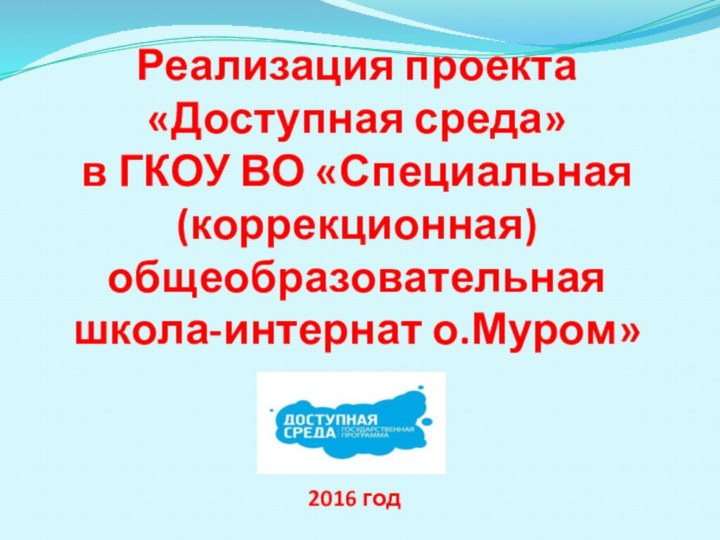 Реализация проекта «Доступная среда»  в ГКОУ ВО «Специальная (коррекционная) общеобразовательная школа-интернат