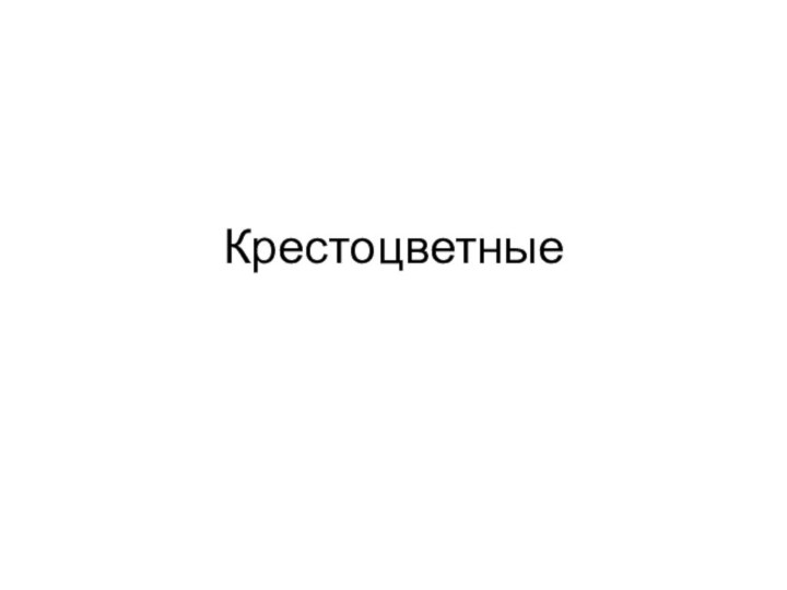 Крестоцветные