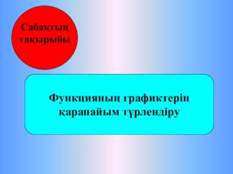 Функция графиктерін қарапайым түрлендіру.