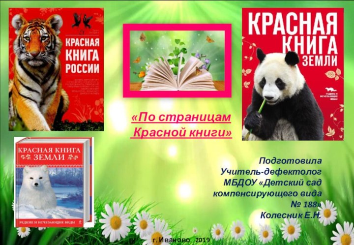 «По страницам Красной книги»Подготовила Учитель-дефектологМБДОУ «Детский сад компенсирующего вида № 188»Колесник Е.Н.г. Иваново  2019