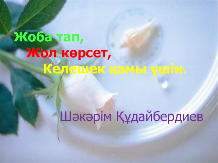 Жоба тап,   Жол көрсет,     Келешек қамы