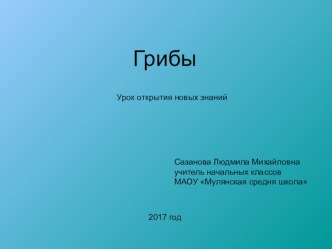 Презентация у кроку Окружающий мир на тему Грибы (2 класс)