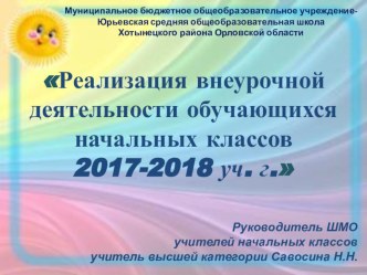 Реализация внеурочной деятельности обучающихся начальных классов в 2017-2018 уч. году