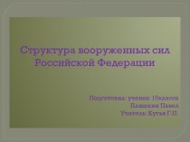 Презентация по ОБЖ Структура вооружённых сил РФ