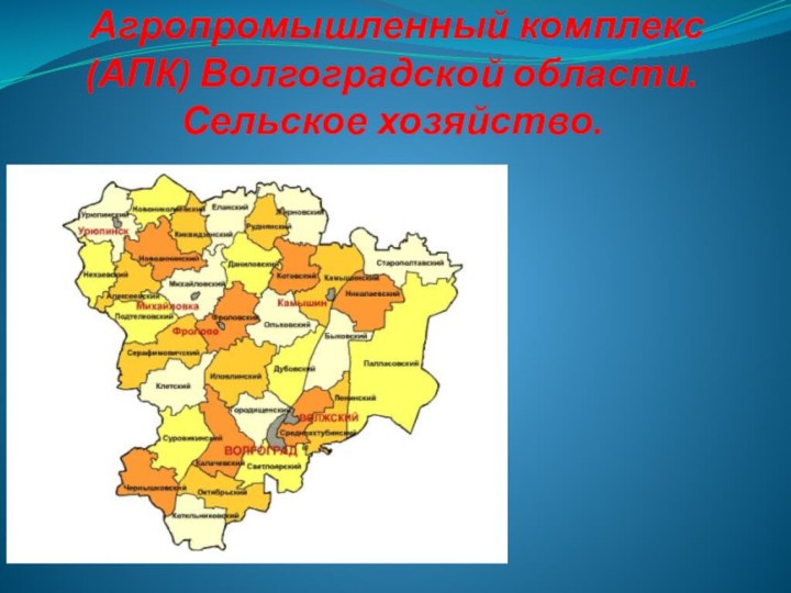 Агропромышленный комплекс (АПК) Волгоградской области. Сельское хозяйство.