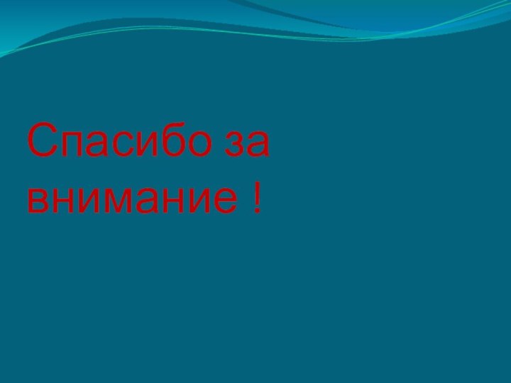 Спасибо за внимание !