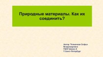 Презентация по труду на тему Работа с природным материалом