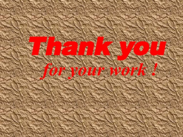 Thank you   for your work !