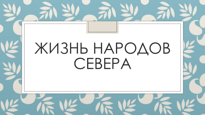 Жизнь народов Севера