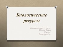 Презентация по географии Биоресурсы