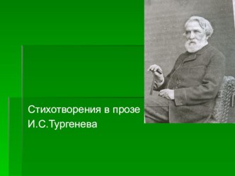 Презентация по литературе Стихотворения в прозе И.С.Тургенева (10 класс)