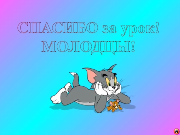 СПАСИБО за урок!МОЛОДЦЫ!