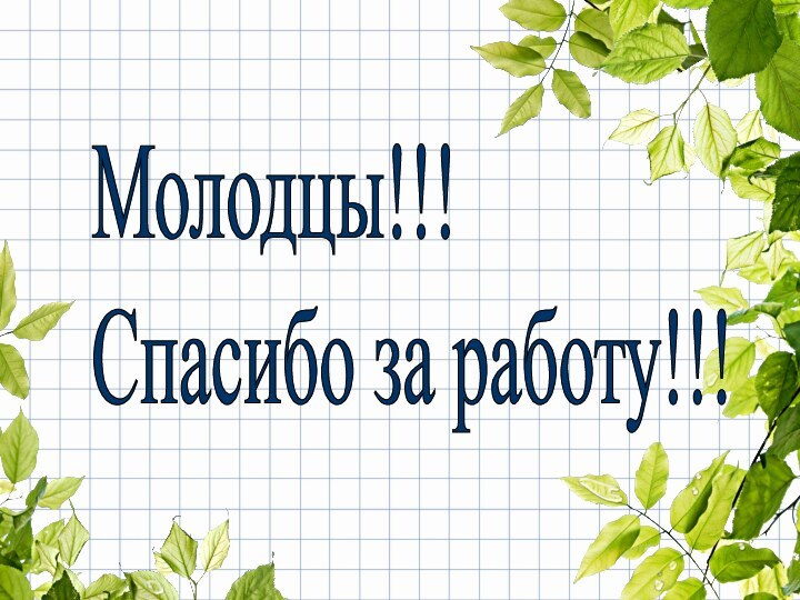 Молодцы!!!  Спасибо за работу!!!