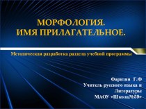 Презентация по русскому языку на тему Морфология. Имя прилагательное (6 класс)