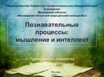 Презентация к уроку по теме Познавательные процессы: мышление и интеллект