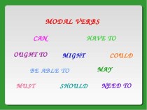 Презентация на Английском языке: Model verbs