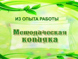 Из опыта работы воспитателя высшей квалификационной категории Солдаткиной С.И.