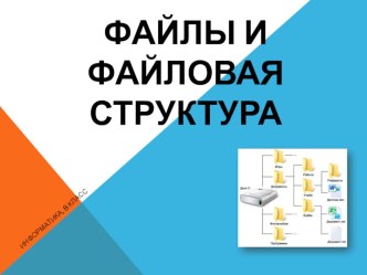 Презентация по информатике и ИКТ на тему Файлы и файловая структура (8 класс)