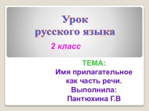 Презентация по русскому языку на тему Имя прилагательное