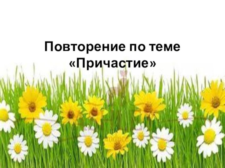 Повторение по теме «Причастие»