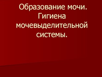 Презентация по биологии на тему: Строение и функции мочевыделительной системы. Профилактика заболеваний. (8 класс)