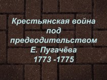 Презентация по истории России Крестьянская война под предводительством Е.И. Пугачева2