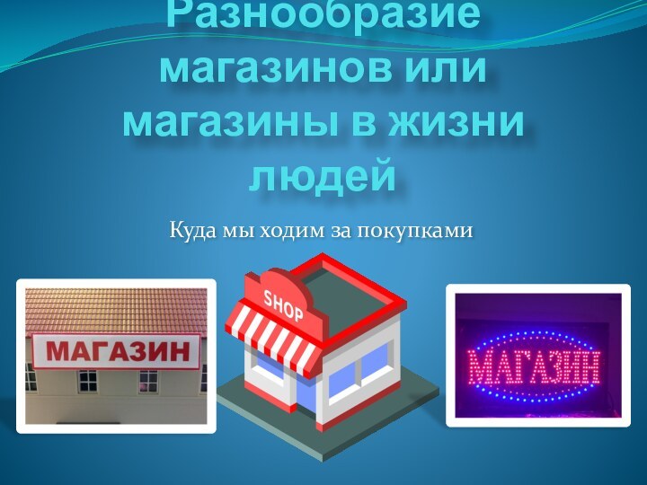 Разнообразие магазинов или  магазины в жизни людейКуда мы ходим за покупками