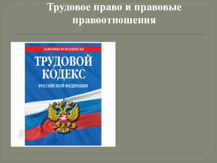 Трудовое право и правовые правоотношения