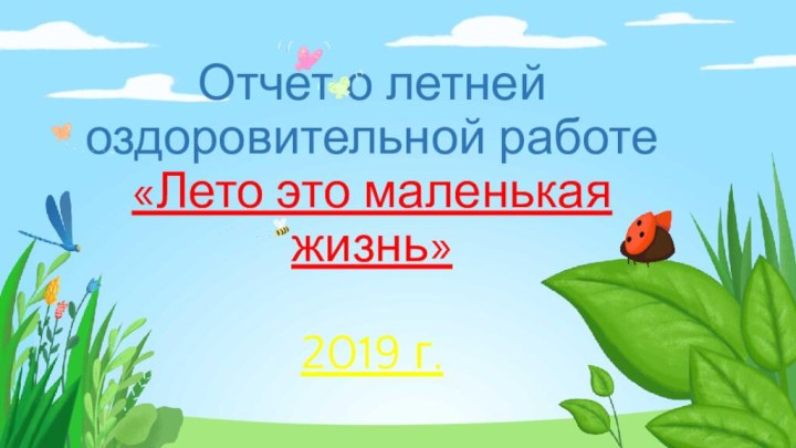 Отчет о летней оздоровительной работе «Лето это маленькая жизнь»  2019 г.