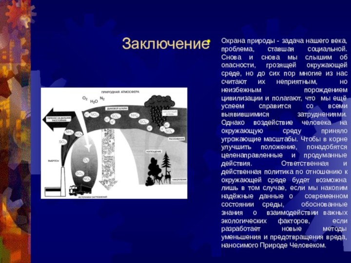 ЗаключениеОхрана природы - задача нашего