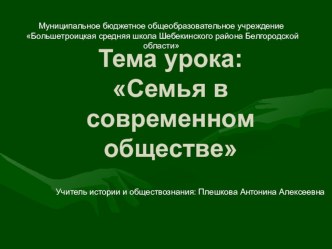 Цифровой образовательный ресурс (презентация) Семья в современном обществе