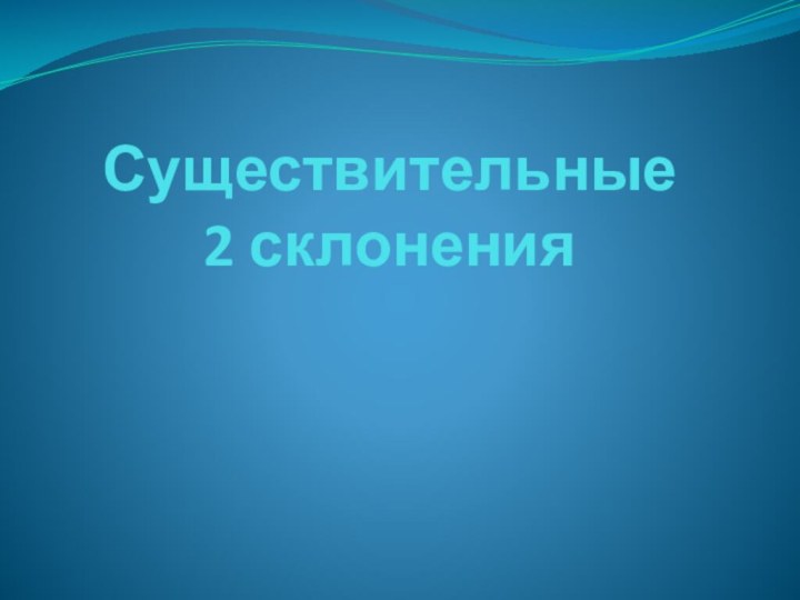 Существительные  2 склонения